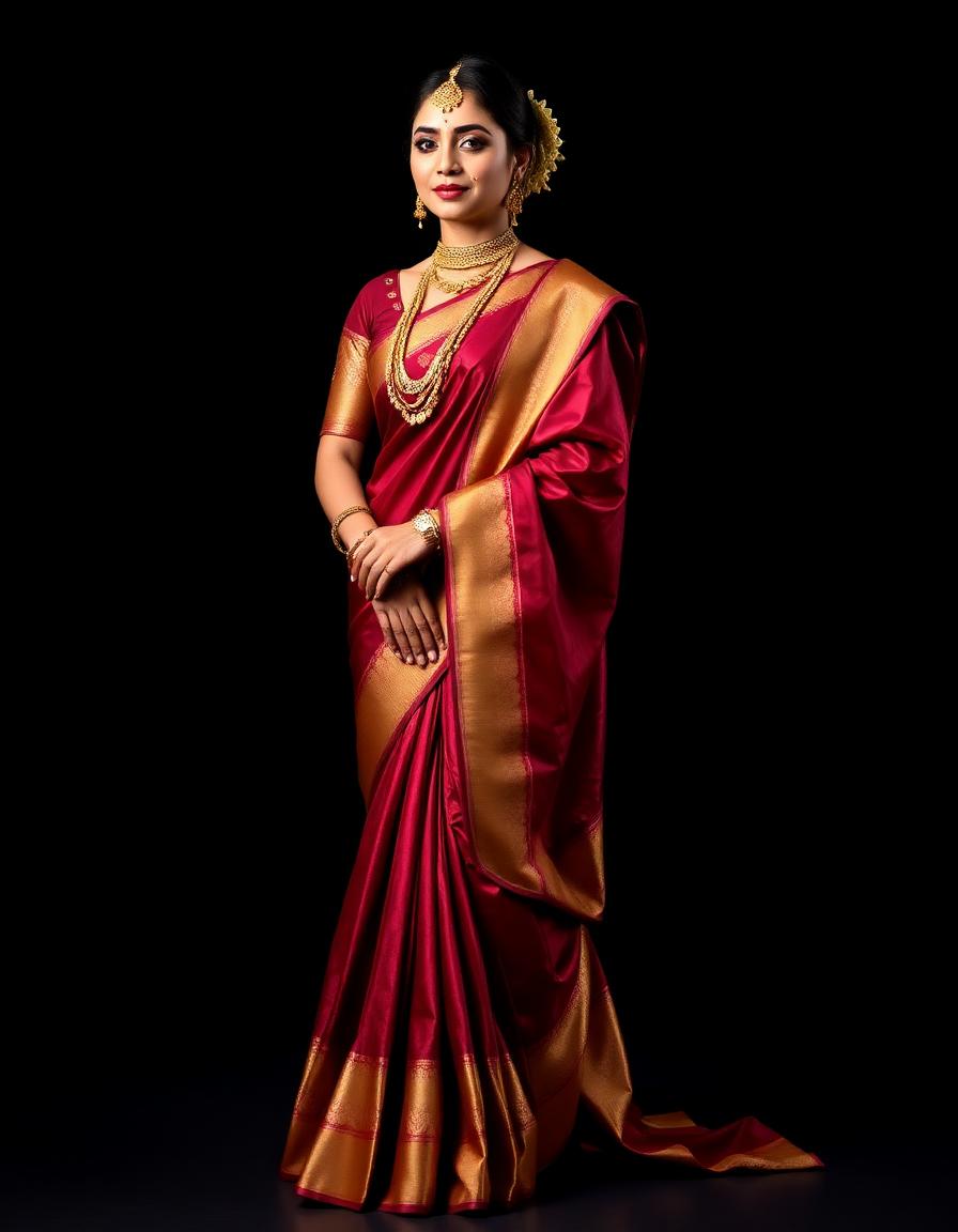 Maroon Kanjivaram Saree
